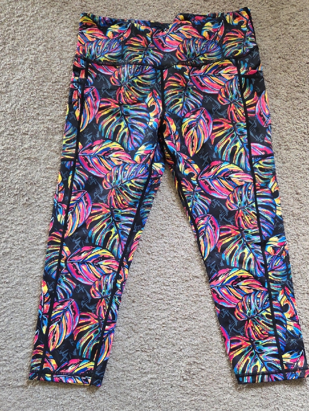 Constantly Varied Gear Leaf Print Active Leggings, Size L
